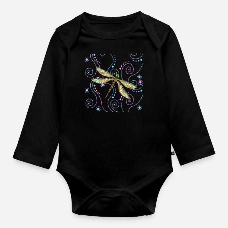 Libellule - Body Bébé bio manches longues - noir