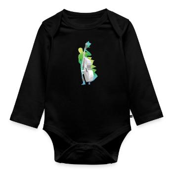 Kontrabass - Baby Bio-Langarm-Body - Schwarz - Vorne