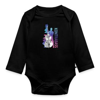 Kontrabass - Baby Bio-Langarm-Body - Schwarz - Vorne