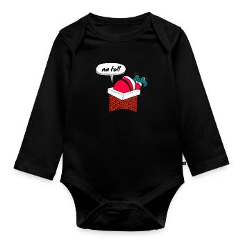 Santa Claus Christmas Christmas XMAS na great - Organic Longsleeve Baby Bodysuit - black - Front