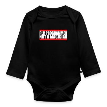 SPS-Programmierer Kein Magier Engineering Nerd - Baby Bio-Langarm-Body - Schwarz - Vorne