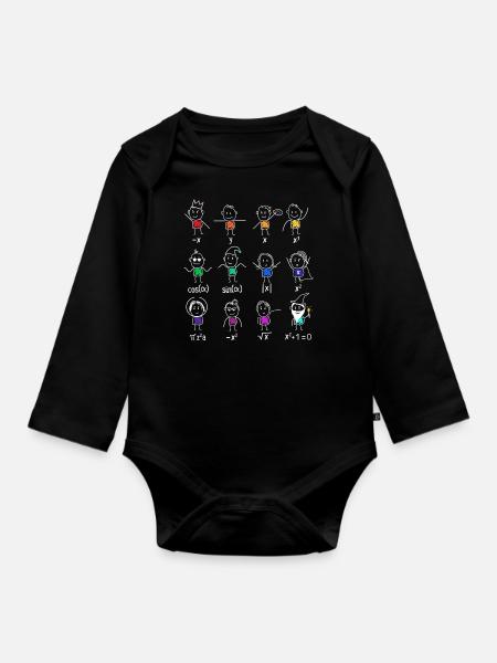 Dancing mathematicans - Baby Bio-Langarm-Body - Schwarz