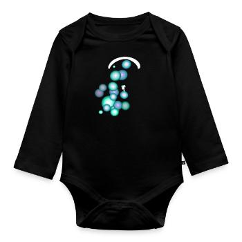 Paraglider paragliding mountains hang gliding - Organic Longsleeve Baby Bodysuit - black - Front