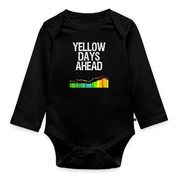 Kite Surf disant Yellow Days Windsurfing Gift - Body Bébé bio manches longues - noir - Devant