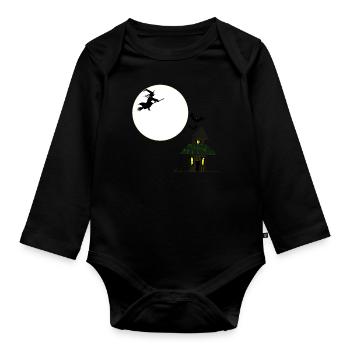 Witches Cottage - Organic Longsleeve Baby Bodysuit - black - Front
