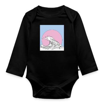 Welle - Baby Bio-Langarm-Body - Schwarz - Vorne