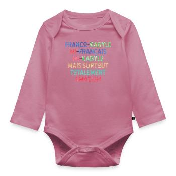 Franco-Kabyle - Body Bébé bio manches longues - mauve - Devant