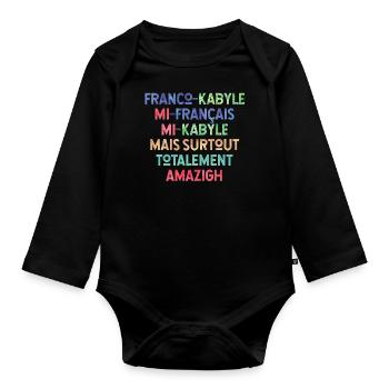 Franco-Kabyle - Body Bébé bio manches longues - noir - Devant