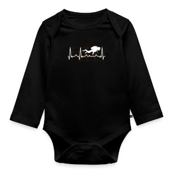 Gerätetaucher Taucher Schnorchel Geschenk Scuba - Baby Bio-Langarm-Body - Schwarz - Vorne