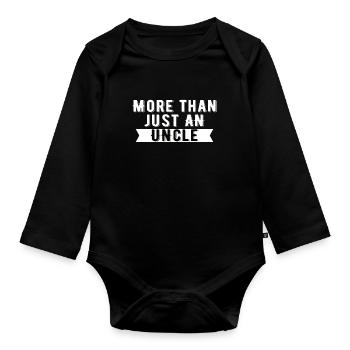 More Than Just An Uncle - Baby Bio-Langarm-Body - Schwarz - Vorne