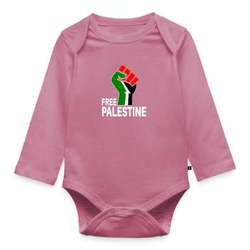 Palestine libre - Body Bébé bio manches longues - mauve - Devant