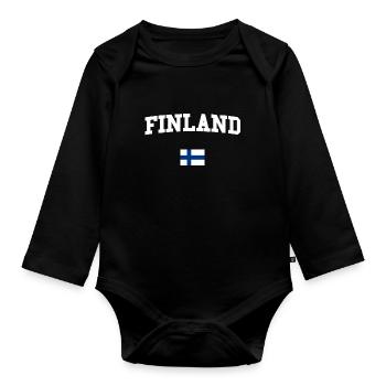 FINNLAND - Baby Bio-Langarm-Body - Schwarz - Vorne