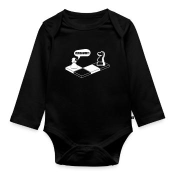 Verdammt Geschenk Schach Schachmeister Denksport - Baby Bio-Langarm-Body - Schwarz - Vorne