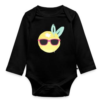 Sonnenbrille - Baby Bio-Langarm-Body - Schwarz - Vorne
