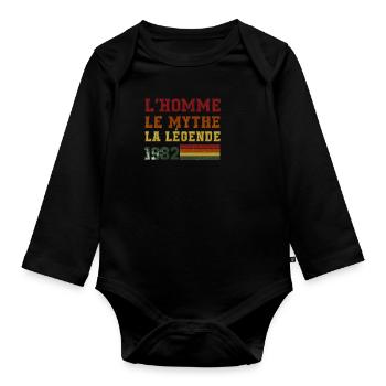 L'homme le mythe la légende 1982 - Body Bébé bio manches longues - noir - Devant