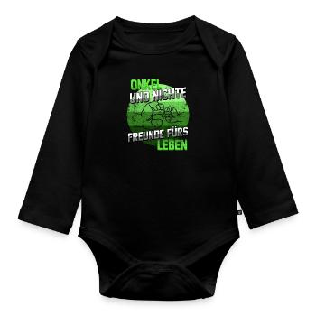 Onkel Geschenk Spruch Onkel und Nichte Freunde - Baby Bio-Langarm-Body - Schwarz - Vorne