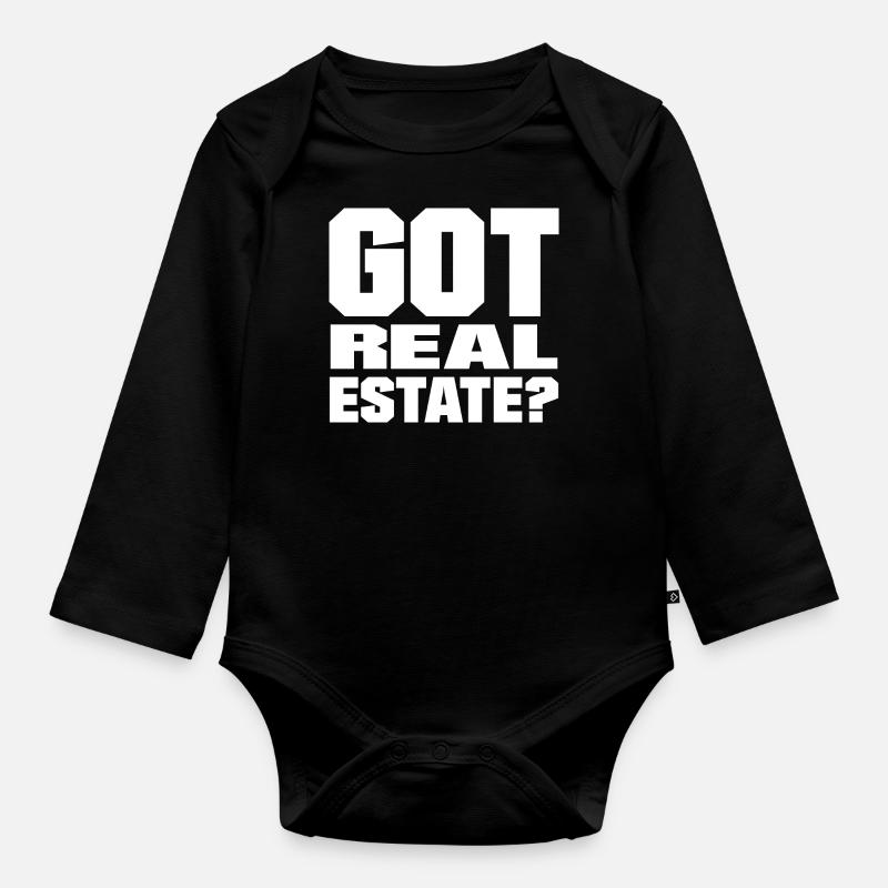 Vous avez de l'immobilier? - Body Bébé bio manches longues - noir