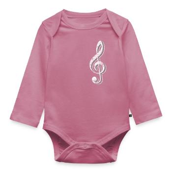 music - Organic Longsleeve Baby Bodysuit - mauve - Front