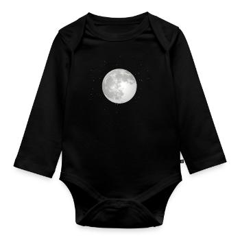 Lune - Body Bébé bio manches longues - noir - Devant