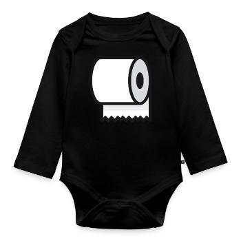Papier toilette papier toilette rouleau papier toilette - Body Bébé bio manches longues - noir - Devant