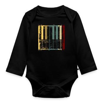 piano - Organic Longsleeve Baby Bodysuit - black - Front