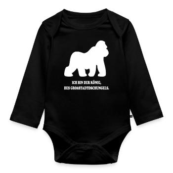 Großstadtdschungel - Baby Bio-Langarm-Body - Schwarz - Vorne