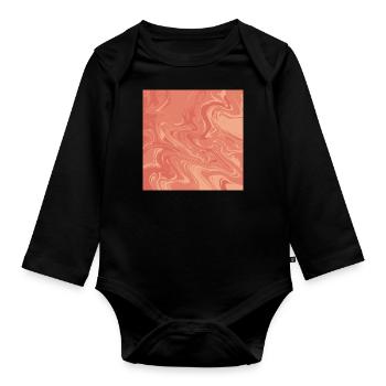 Orange Marmor - Baby Bio-Langarm-Body - Schwarz - Vorne