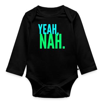 ja nein, Teenager Meme, sarkastisches Zitat - Baby Bio-Langarm-Body - Schwarz - Vorne