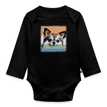 Chihuahua - Organic Longsleeve Baby Bodysuit - black - Front