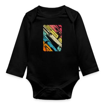 Artisans outil vintage design cadeau rétro - Body Bébé bio manches longues - noir - Devant