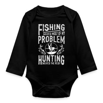 Fishing and Huntng - Body Bébé bio manches longues - noir - Devant