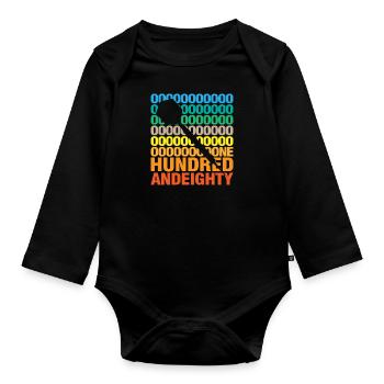 Hundred and eighty darts litter skewer saying gift - Organic Longsleeve Baby Bodysuit - black - Front