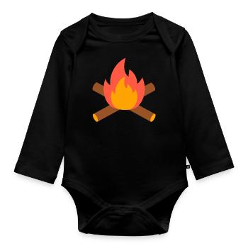 Campfire - Organic Longsleeve Baby Bodysuit - black - Front