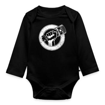 Horsepower Matter - Mechanische Bekleidung - Baby Bio-Langarm-Body - Schwarz - Vorne