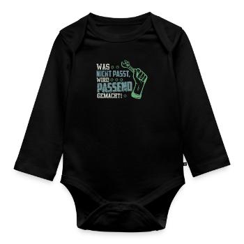 Artisans sort vintage cadeau outil - Body Bébé bio manches longues - noir - Devant