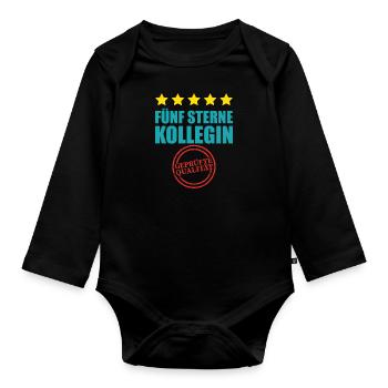 Fünf sterne kollegin Abschied Arbeit Geschenk - Baby Bio-Langarm-Body - Schwarz - Vorne