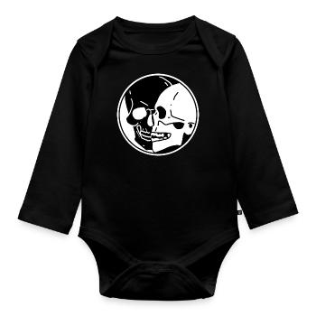 yinyangrund2 - Body Bébé bio manches longues - noir - Devant