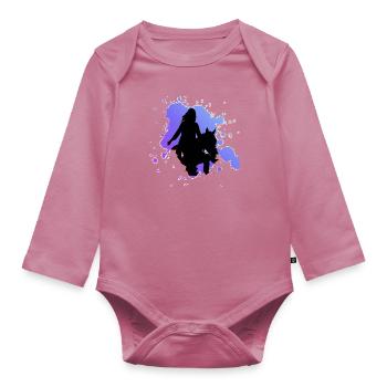 Horse - Organic Longsleeve Baby Bodysuit - mauve - Front