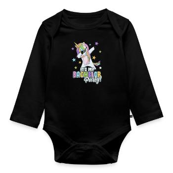 Bachelor Graduation Party 2021 Unicorn Gift - Organic Longsleeve Baby Bodysuit - black - Front