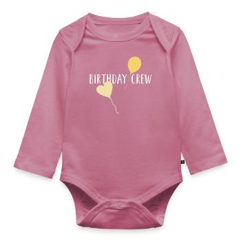 Birthday Crew | Les ballons d’anniversaire - Body Bébé bio manches longues - mauve - Devant
