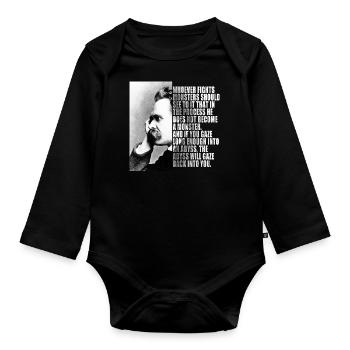 NIETZSCHE PHRASE - Body Bébé bio manches longues - noir - Devant