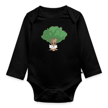 Love Trees - Organic Longsleeve Baby Bodysuit - black - Front