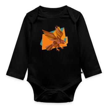 Peregrine Falcon Hawk Bird Wildlife Eagle - Organic Longsleeve Baby Bodysuit - black - Front