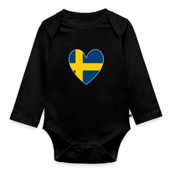 Suède Coeur - Body Bébé bio manches longues - noir - Devant