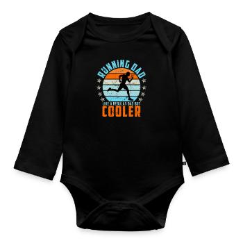 Running Dad Dad Gift Saying Marathon Run - Organic Longsleeve Baby Bodysuit - black - Front