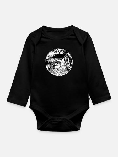 Motorrad - Baby Bio-Langarm-Body - Schwarz