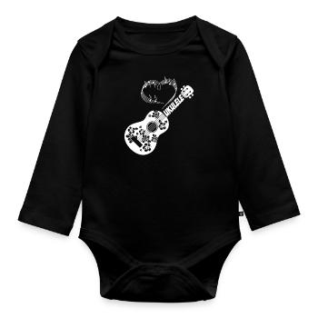 Love Ukulele Geschenk Musiker Hawaii - Baby Bio-Langarm-Body - Schwarz - Vorne