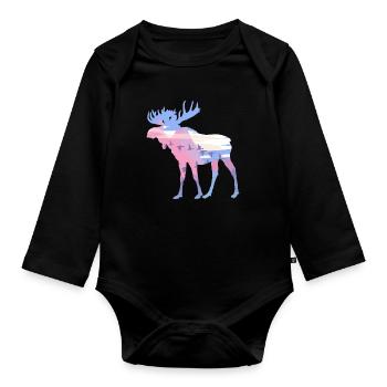 Élan - Body Bébé bio manches longues - noir - Devant