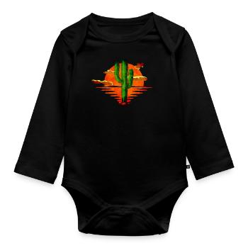 Kaktus - Baby Bio-Langarm-Body - Schwarz - Vorne