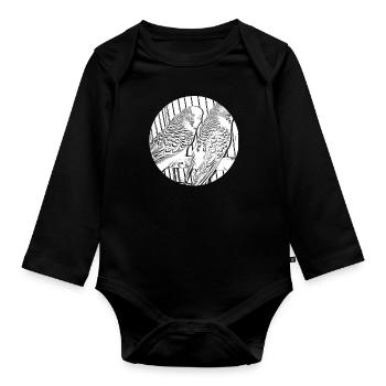 budgies - Organic Longsleeve Baby Bodysuit - black - Front